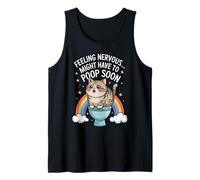 Sentirsi nervosi Potrebbe Dover Fare Presto la Cacca Funny Cat Rainbow Canotta