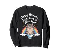 Sentirsi nervosi Potrebbe Dover Fare Presto la Cacca Funny Cat Rainbow Felpa