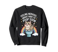 Sentirsi nervosi Potrebbe Dover Fare Presto la Cacca Funny Cat Rainbow Felpa