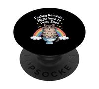 Sentirsi nervosi potrebbe dover fare presto la cacca Funny Cat Rainbow PopSockets PopGrip Adesivo