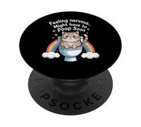 Sentirsi nervosi potrebbe dover fare presto la cacca Funny Cat Rainbow PopSockets PopGrip Adesivo