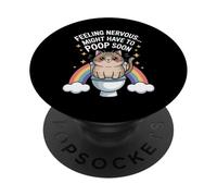 Sentirsi nervosi potrebbe dover fare presto la cacca Funny Cat Rainbow PopSockets PopGrip Adesivo