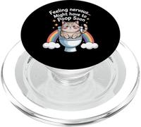 Sentirsi nervosi potrebbe dover fare presto la cacca Funny Cat Rainbow PopSockets PopGrip per MagSafe