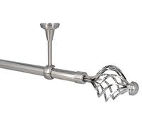 Sento Kit Bastone per Tende in Metallo 25mm Acciaio Inox Montaggio a Soffitto 200 cm GRACJA