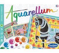 Sentosphère 3906090 - Set per dipingere con acquerelli e 3 Disegni da colorare, Tema: Cavalli