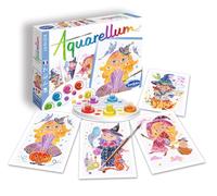 SentoSphère - Aquarellum Junior - Streghe - Kit di pittura magica per bambini - Attività creativa con 4 dipinti in ceramica - 5 dipinti per creare sfumature - dai 6 anni -Made in France - 6517
