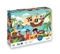 Sentosphere- Calypto 3907604-Puzzle da 36 Pezzi Soft Touch, Parti Grandi e Superficie vellutata, Poster per Bambini dai 4 Anni in su, Nave, Colore Pirati, 3907604