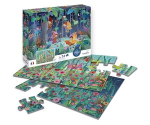 Sentosphère Calypto 3907703-Set di Puzzle per Bambini con Parti Grandi e Superficie vellutata, 2 x 24 Pezzi, Motivo Fiabe, Fantasia, Colore Elfi e Fate, 3907703