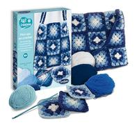 Sentosphère - Mon Sac en Patchwork Bleu - Hobby creativo - Cofanetto per bambini - Iniziazione all'uncinetto da 10 anni - Granny Squares trendy - Lana morbida - 20601