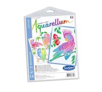Sentosphère - Ricarica AQUARELLUM Junior - PERROQUETS - Ricarica Carte Aquarellum - Kit Pittura - Pittura acquosa Magica - dai 6 Anni - Made in France