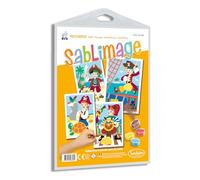 Sentosphère - Ricarica SABLIMAGE - Pirates - 889R - Kit per Il Tempo Libero Creativo - 4 Tavole da colorare con Sabbia - A Partire dai 4 Anni - Made in Francia, Taglia Unica