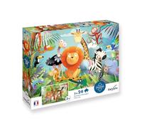 Sentosphère- Set 2 Puzzle da 24 Pezzi Animali Selvatici Calypto, 7700