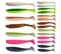 Senven 21Pcs esca artificiale, Biomimetic Morbido Silicone Earthworm Esche Worm Esche da Pesca Simulazione Red Worms plastica Verde Ambiente Strong Tentazione Esca Finta Worm.