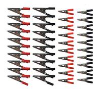 Senven 40Pcs Coccodrillo Clip, coccodrillo a coccodrillo Test di metallo Morsetti di prova da elettricista, Clip di isolamento metallico Batteria Morsetti a coccodrillo, Clip per batteria.