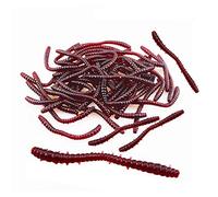 Senven artificiale earthworm, Biomimetic Morbido Silicone Earthworm Esche Worm Esche da Pesca Simulazione Red Worms plastica Verde Ambiente Strong Tentazione Esca Finta Red Worm - L tipo-100Pcs