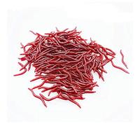 Senven artificiale earthworm, Biomimetic Morbido Silicone Esche da Pesca Simulazione Red Worms Verde Ambiente Strong Tentazione 100Pcs