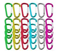 Senven Professionale 5 cm Moschettone con fibbia a D, serratura, in alluminio, molla a D, mini gancio o portachiavi (non adatto per l'arrampicata). - 30 pezzi