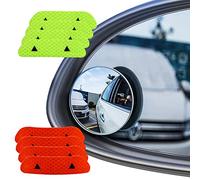 Senven® Specchi Blind Spot (4 Pezzi) + Adesivo Riflettente (8 Pezzi) - Specchietto Retrovisore Convesso Rotante 360° Impermeabile Laterale Grandangolare - Vetro Ad Alta Definizione