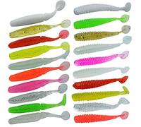 Senven verme artificiale, Biomimetic Morbido Silicone Earthworm Esche Worm Esche da Pesca Simulazione Red Worms plastica Verde Ambiente Strong Tentazione Esca Finta Red Worm - 20Pcs