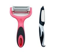Senvenelec 2 pelapatate 3 in 1 (sbucciatore), ideale per sbucciare patate, carote e varie verdure e frutta. Lama in ceramica, manico rosa antiscivolo.