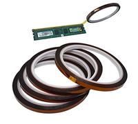 Senvenelec 4 volumi Stampante 3D Nastro ad alta temperatura, Nastro per poliammide Nastro Kapton per mascheratura, saldatura, rivestimento in polvere (33M x 5MM) × 4