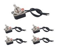 Senvenelec 5 interruttori 3A 250VAC 6A 125VAC con attacco di alimentazione con interruttore SPST a 2 bit (2 poli) per auto, camion, barche, cruscotto, modifiche elettriche.