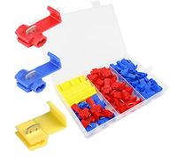 senvenelec 50 pezzi Terminale Connettore Rapido Filo di Blocco Scozzese, Connettore Filo, Connettore Ramo Connettore Rapido - 22 Pezzi Rosso, 22 Pezzi Blu, 6 Pezzi Giallo