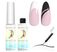Senvenski Liner Smalto Semipermanente Kit Unghie Gel Paint Design Set Nero Bianco DIY Disegno Smalti Semipermanenti Per Unghie Gel UV LED Vernice Manicure Nail Art (LX2-002)