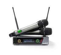 SENWOSI Sistema microfonico wireless UHF a doppio canale con due microfoni dinamici wireless portatili, 2 x 100 punti di frequenza regolabili, 100 metri, scansione automatica, per