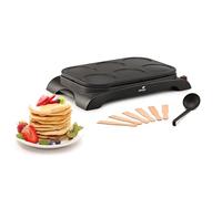 SENYA Pancake, macchina per pancake, 1000 W, piastra antiaderente Ø11,5 cm, cottura rapida, pancake, 6 spatole in legno + mestolo, mini pancake party facile da pulire