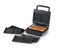 SENYA Piastra per waffle e sandwich maker 3 in 1, waffle, waffle e panini, 3 piastre intercambiabili antiaderenti, conservazione verticale, facile da pulire
