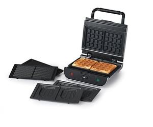 SENYA Piastra per waffle e sandwich maker 3 in 1, waffle, waffle e panini, 3 piastre intercambiabili antiaderenti, conservazione verticale, facile da pulire