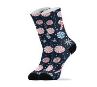 Senya Women'S Crew Socks Navy Candy On Snowflake Calzini Uomo Cuscino Calzini Da Lavoro Comodo Calze Lunghe Per Festa Del Papà Hike Esterno 40Cm