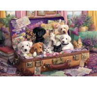 Senyanr Dipingi con i Numeri Adulti Senza Cornice,Animali da bagaglio Kit per Dipingere con i numeri adulti 12x16inch,Paint by Numbers Kit Fai Da Te pittura a olio Artigianato,Decorazione Parete Casa