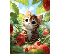 Senyanr Dipingi con i Numeri Adulti Senza Cornice,Animali di fragola Kit per Dipingere con i numeri adulti 12x16inch,Paint by Numbers Kit Fai Da Te pittura a olio Artigianato,Decorazione Parete Casa