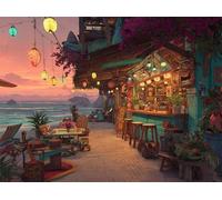 Senyanr Dipingi con i Numeri Adulti Senza Cornice,Spiaggia tropicale Kit per Dipingere con i numeri adulti 12x16inch,Paint by Numbers Kit Fai Da Te pittura a olio Artigianato,Decorazione Parete Casa