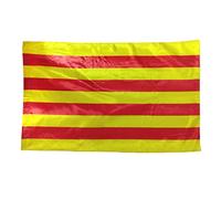 Senyera de Catalunya - 90 cm x 150 cm, grande con passante per albero e cordini, leggera per sport, calcio, manifestazioni, edifici (1 unità)