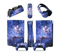 Senza Bolle, Senza Schiuma 07393 Per PS5 Console Disc Edition & Digital Edition Sticker Vinyl Decal Cover Per Ps5 Controller & Charging Station & Headset & Media Remote(Disc Version)
