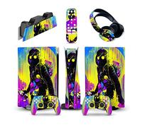 Senza Bolle, Senza Schiuma 23577 Per PS5 Console Disc Edition & Digital Edition Sticker Vinyl Decal Cover Per Ps5 Controller & Charging Station & Headset & Media Remote(Disc Version)