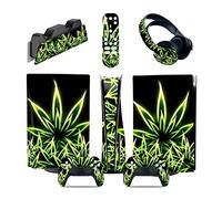 Senza Bolle, Senza Schiuma 51579 Per PS5 Console Disc Edition & Digital Edition Sticker Vinyl Decal Cover Per Ps5 Controller & Charging Station & Headset & Media Remote(Digital Edition)