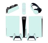 Senza Bolle, Senza Schiuma 62898 Per PS5 Console Disc Edition & Digital Edition Sticker Vinyl Decal Cover Per Ps5 Controller & Charging Station & Headset & Media Remote(Disc Version)