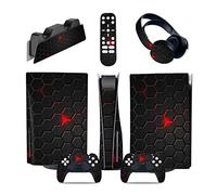 Senza Bolle, Senza Schiuma 65931 Per PS5 Console Disc Edition & Digital Sticker Vinyl Decal Cover Per Ps5 Controller & Charging Station & Headset & Media Remote(Disc Version)