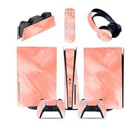 Senza Bolle, Senza Schiuma 67620 Per PS5 Console Disc Edition & Digital Edition Sticker Vinyl Decal Cover Per Ps5 Controller & Charging Station & Headset & Media Remote(Disc Version)
