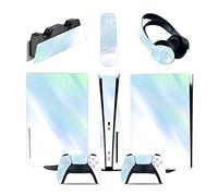 Senza bolle, senza schiuma 68908 Per PS5 Console Disc Edition & Digital Edition Sticker Vinyl Decal Cover Per Ps5 Controller & Charging Station & Headset & Media Remote(Digital Edition)