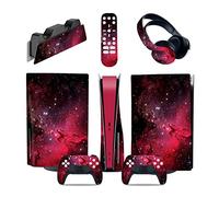 Senza Bolle, Senza Schiuma 99092 Per PS5 Console Disc Edition & Digital Edition Sticker Vinyl Decal Cover Per Ps5 Controller & Charging Station & Headset & Media Remote(Digital Edition)