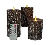 senza fiamma con telecomando, set di 3 decorative a LED