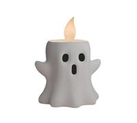 senza fiamma fantasma, in miniatura per Halloween per tavolo e giardino, decorazione a LED bianca a forma di fantasma, illuminazione senza fiamma spettrale per camera da letto