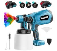 Senza Fili Pistola a Spruzzo per Verniciare, 18V Senza Fili Verniciatore Spruzzo Con 2x 3000 mAh Batterie, 3 Ugelli E 3 Modalità di Spruzzo,Contenitore da 1000ML per Pittura di Case,Pareti,Recinzioni