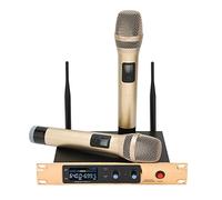 Senza Fili Sistema Microfonico, Metallo Dual Uhf Professionale Microfono Dinamico, 8 Canali Cordless Microfono Palmare Sistema per Due Artisti Controllo Crc Per Il Karaoke Casalingo Incontro Festa(#1)