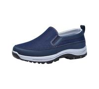 Senza lacci, scarpe da camminata, da uomo, per il fitness, per il tempo libero, antiscivolo, comode, leggere, classiche, vintage, per attività all'aria aperta, Blu scuro, 44 EU